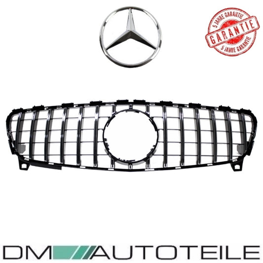 Set Sport -Panamericana GT Facelift Kühlergrill Chrom Schwarz + Stern passend für Mercedes A-Klasse W176 Mopf 2015-2019