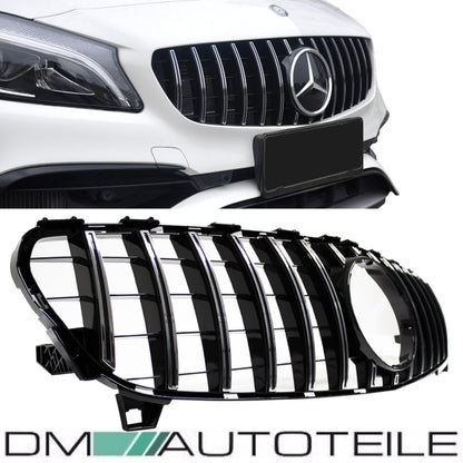Set Sport -Panamericana GT Facelift Kühlergrill Chrom Schwarz + Stern passend für Mercedes A-Klasse W176 Mopf 2015-2019