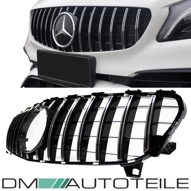 Set Sport -Panamericana GT Facelift Kühlergrill Chrom Schwarz + Stern passend für Mercedes A-Klasse W176 Mopf 2015-2019