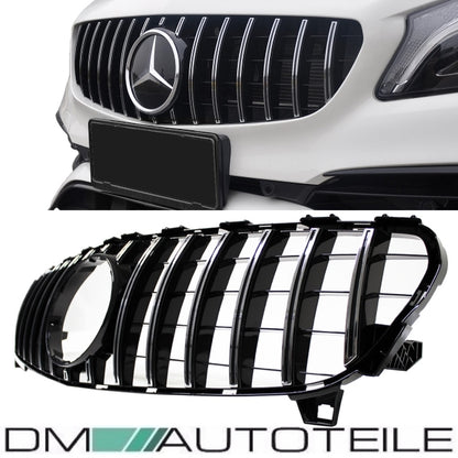 Set Sport -Panamericana GT Facelift Kühlergrill Chrom Schwarz + Stern passend für Mercedes A-Klasse W176 Mopf 2015-2019