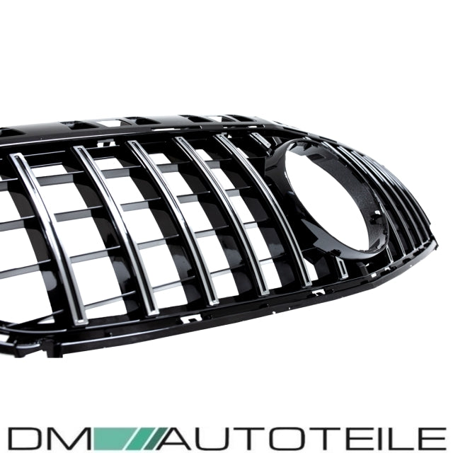 Set Sport Kühlergrill für Panamericana GT Schwarz Chrom +Stern passt für Mercedes A-Klasse W176 Vorfacelift 12-15
