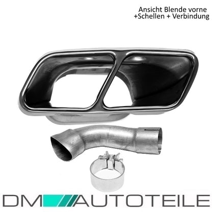 Set Heckdiffusor Schwarz lackiert+Rote Leiste & Blenden passt für Mercedes A-Klasse W176 AMG Sport