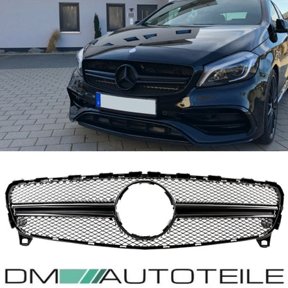 Sport Kühlergrill Schwarz glanz passt für Mercedes A-Klasse W176 Mopf ab 15-19 nicht A45 AMG