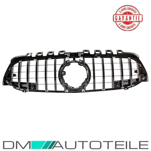 Sport-Kühlergrill für Panamericana GT Schwarz glanz passt für Mercedes A-Klasse W177 Bj ab 2018 ohne Kamera Loch