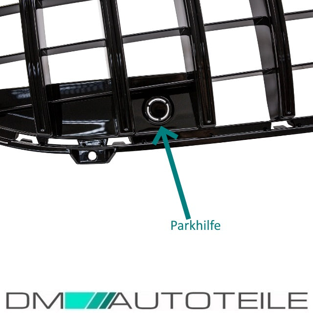Set Sport-Kühlergrill für Panamericana GT Schwarz glanz + Stern lackiert passt für Mercedes A-Klasse W177 Bj ab 2018 ohne Kame...
