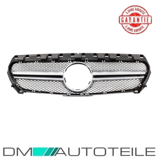 Sport Kühlergrill Schwarz Silber Wabendesign passt für Mercedes CLA W117 außer AMG 45 Bj 14-16