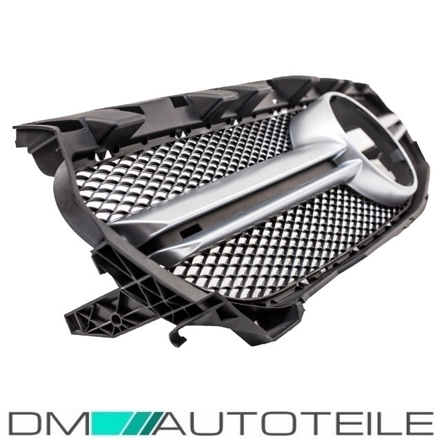 Sport Kühlergrill Schwarz Silber +Stern Wabendesign passt für Mercedes CLA W117 außer AMG 45 Bj 14-16