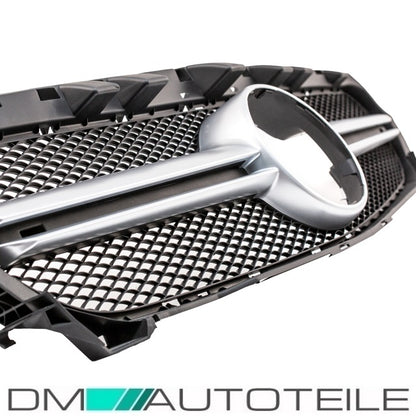 Sport Kühlergrill Schwarz Silber +Stern Wabendesign passt für Mercedes CLA W117 außer AMG 45 Bj 14-16