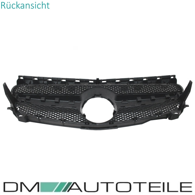 Set Kühlergrill Schwarz Glanz +Stern lackiert passt für Mercedes W117 CLA auch AMG 45 Bj 13-16