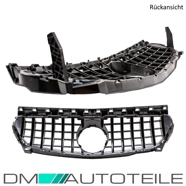 Set Sport-Kühlergrill für Panamericana GT schwarz glanz + Stern lackiert passt für Mercedes W117 CLA Bj 13-16 auch A45