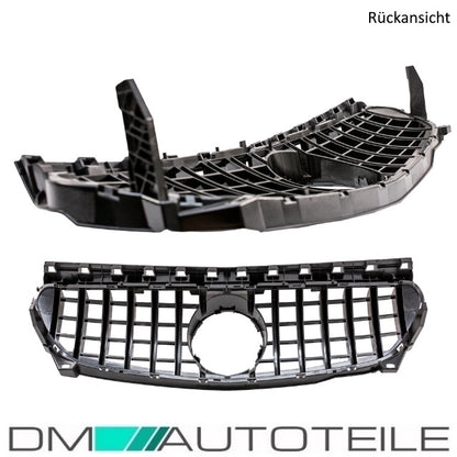 Set Sport-Kühlergrill für Panamericana GT schwarz glanz + Stern lackiert passt für Mercedes W117 CLA Bj 13-16 auch A45