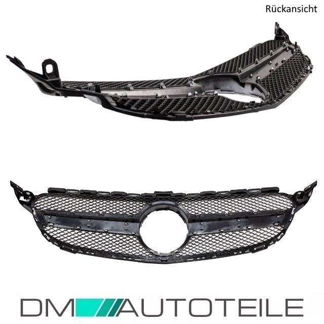 Wabendesign Kühlergrill Silber passt für Mercedes W205 C-Klasse nicht C63 AMG bj 14-18 ohne Kamera