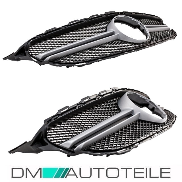 Wabendesign Kühlergrill Silber passt für Mercedes W205 C-Klasse nicht C63 AMG bj 14-18 ohne Kamera