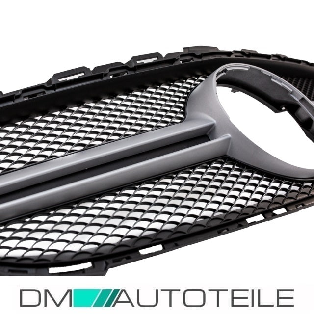 Wabendesign Kühlergrill Silber passt für Mercedes W205 C-Klasse nicht C63 AMG bj 14-18 ohne Kamera