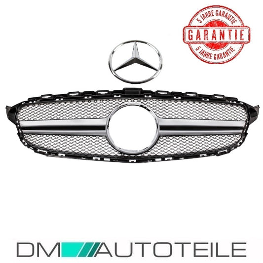 Set Kühlergrill Silber +Stern passt für Mercedes W205 C-Klasse auch AMG Bj ab 2014