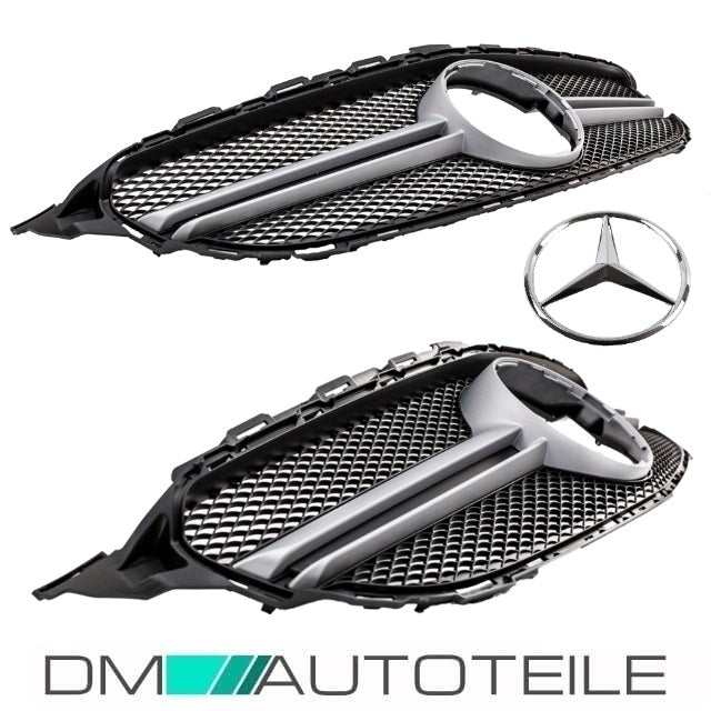 Set Kühlergrill Silber +Stern passt für Mercedes W205 C-Klasse auch AMG Bj ab 2014