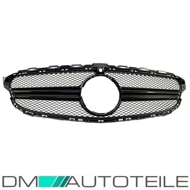 Kühlergrill Schwarz Glanz + Kamera passt für Mercedes W205 S205 14-18 kein AMG
