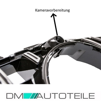 Sport-Panamerica GT Kühlergrill Schwarz Chrom +Stern passt für Mercedes C-Klasse W205 14-18 für Kamera