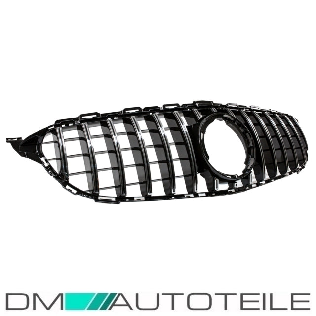 Sport-Kühlergrill für Panamericana GT Schwarz Chrom passt für Mercedes C-Klasse W205 S205 Mopf ab 2018