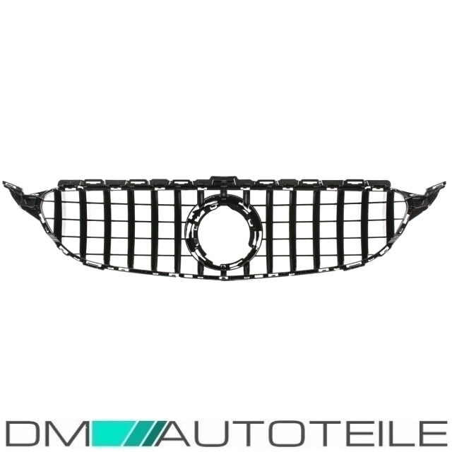 Set Sport-Panamericana GT Facelift Kühlergrill Schwarz Glanz + Stern lackiert ohne Kamera passt für Mercedes C-Klasse W205...