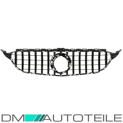 Set Sport-Panamericana GT Facelift Kühlergrill Schwarz Glanz + Stern lackiert ohne Kamera passt für Mercedes C-Klasse W205...