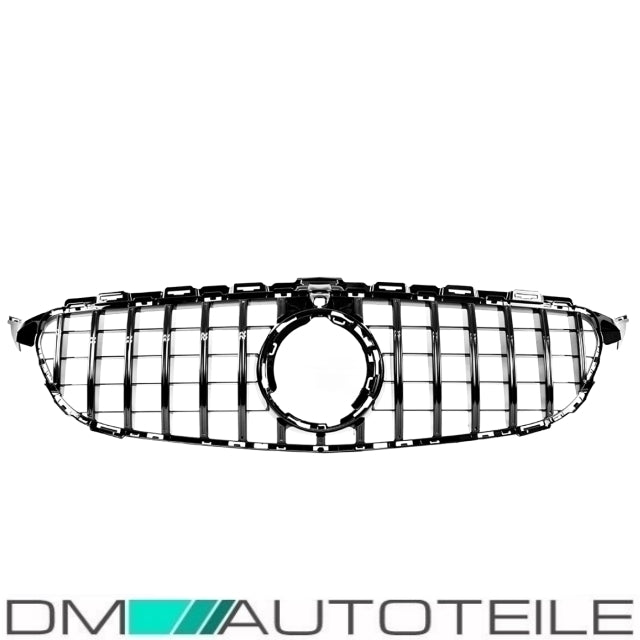 Set Sport-Panamericana GT Facelift Kühlergrill Schwarz Glanz +Stern lackiert passt für Mercedes C-Klasse W205 S205 Mopf ab...