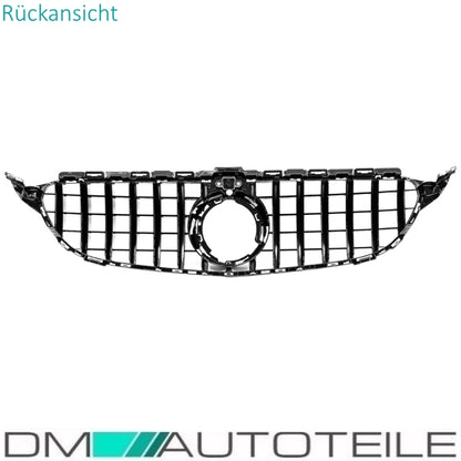 Set Sport-Panamericana GT Facelift Kühlergrill Schwarz Glanz +Stern lackiert passt für Mercedes C-Klasse W205 S205 Mopf ab...