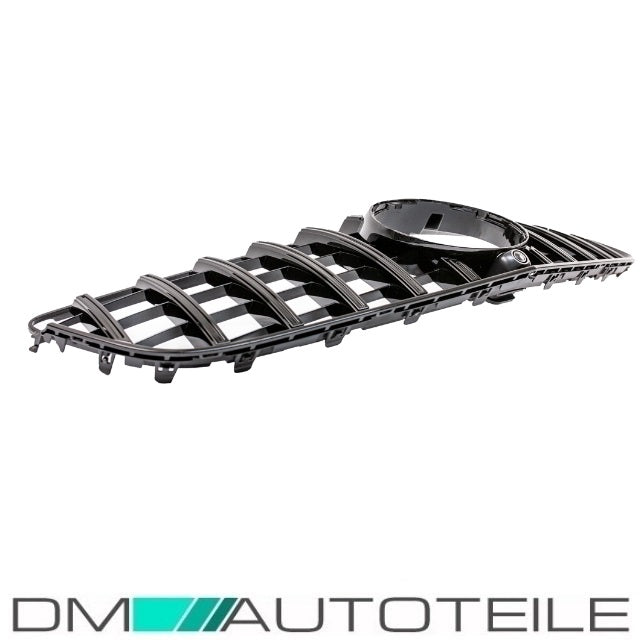 Set Sport-Kühlergrill für Panamericana GT Schwarz Glanz +Stern lackiert passend für Mercedes E C207 A207 Mopf 13-17