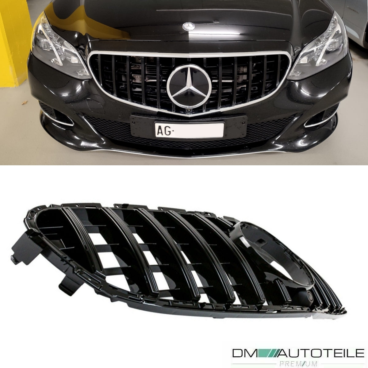 Sport-Kühlergrill für Panamericana GT Schwarz passt für Mercedes E-Klasse W212 S212 ab 2013-216