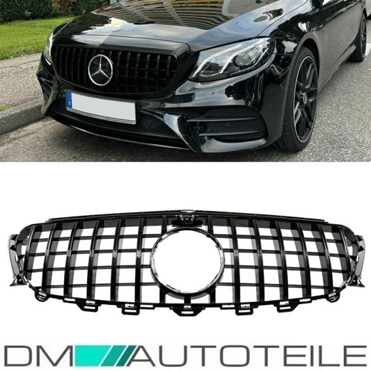 Sport-Kühlergrill für Panamericana GT Schwarz passt für Mercedes E Klasse W213 S213 C238 A238 + Kamera