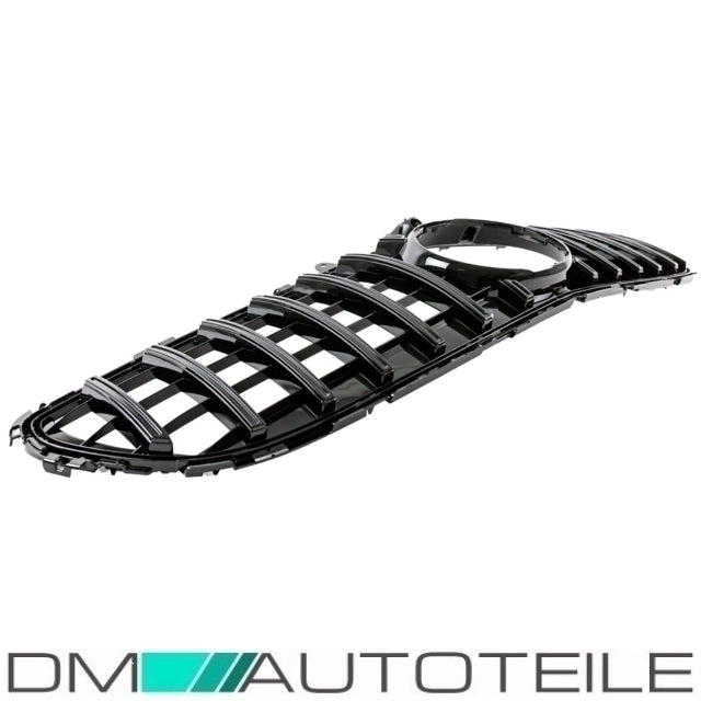 Set Sport-Kühlergrill für Panamericana GT Schwarz Chrom +Stern passt für Mercedes W218 CLS + Kamera 14-18