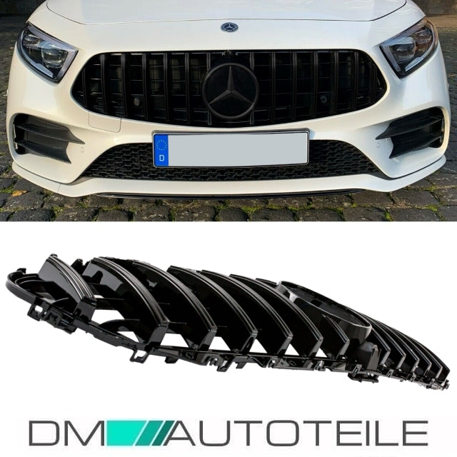Sport-Kühlergrill für Panamericana GT Schwarz passt für Mercedes CLS C257 auch Kamera + PDC ab 2018