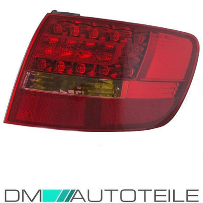 SET Audi A6 4F LED Avant Rückleuchte links außen Rot/Weiß Bj 05-08+Birnen
