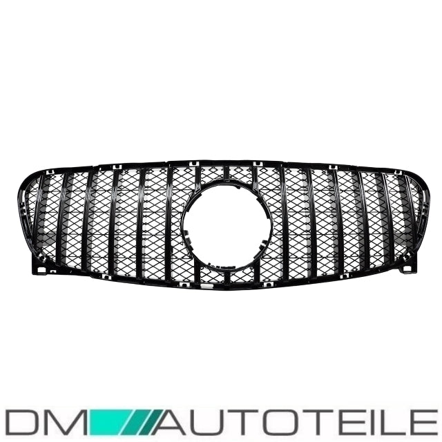 Sport-Kühlergrill für Panamericana GT Schwarz Glanz passt für Mercedes GLA X156 Bj 14-16