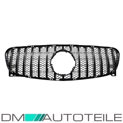 Sport-Kühlergrill für Panamericana GT Schwarz Glanz passt für Mercedes GLA X156 Bj 14-16