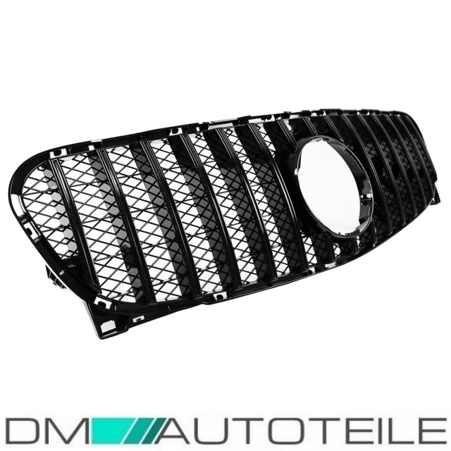 Sport-Kühlergrill für Panamericana GT Schwarz Glanz passt für Mercedes GLA X156 Bj 14-16