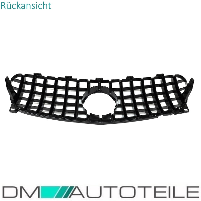 Set Sport-Kühlergrill für Panamericana GT Schwarz Glanz +Stern lackiert passt für Mercedes GLA X156 Facelift ab 2017