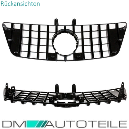 Sport-Kühlergrill für Panamericana GT Schwarz glanz passt für Mercedes ML W164 ab 09-11 Mopf Facelift