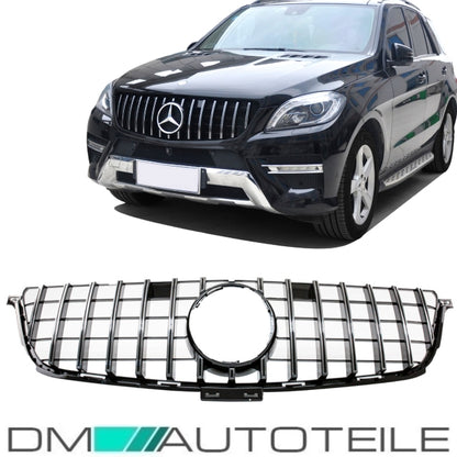 Facelift Sport-Kühlergrill für Panamericana GT Schwarz Chrom passt für Mercedes ML-Klasse W166 Bj 11-14