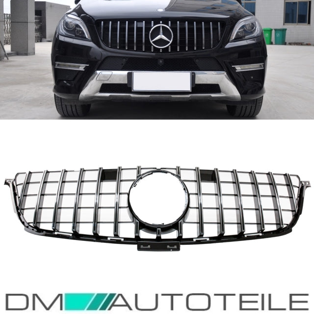 Facelift Sport-Kühlergrill für Panamericana GT Schwarz Chrom passt für Mercedes ML-Klasse W166 Bj 11-14