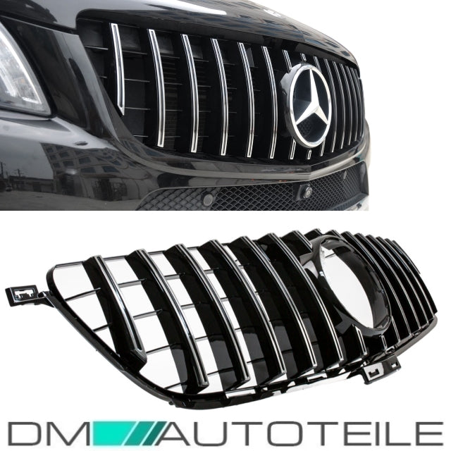 Facelift Sport-Kühlergrill für Panamericana GT Schwarz Chrom passt für Mercedes ML-Klasse W166 Bj 11-14