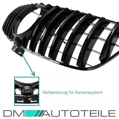 Sport-Kühlergrill für Panamericana GT Schwarz passt für Mercedes W166 GLE ab 2015-2018
