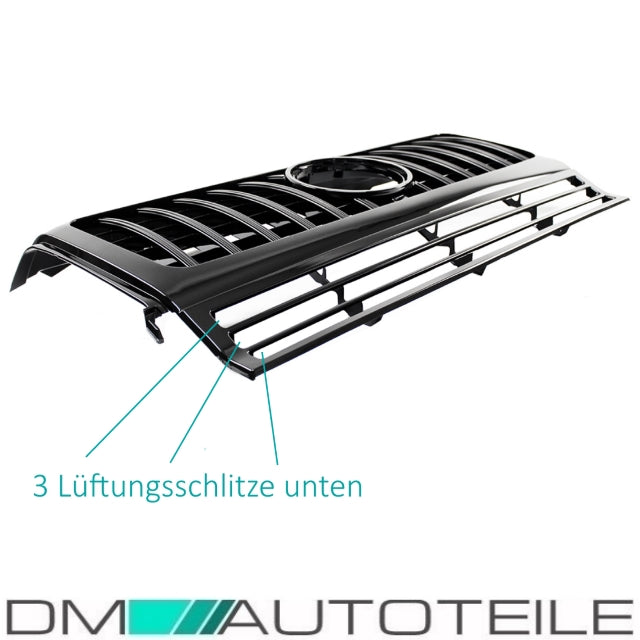Set Sport-Kühlergrill für Panamericana GT Schwarz glanz + Stern passt für Mercedes G-Klasse W463 Bj 1990-2018