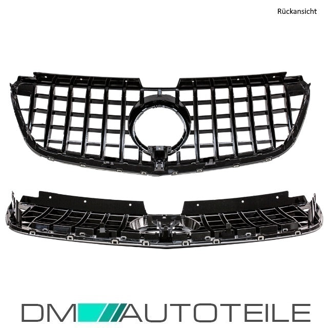 Sport-Kühlergrill für Panamericana GT Schwarz + Stern passt für Mercedes Vito W447 ab 2014-2019