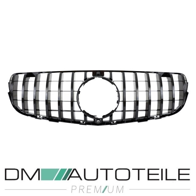 Sport-Kühlergrill für Panamericana GT schwarz glanz für Kamera passend für Mercedes GLC X253 Bj ab 2015