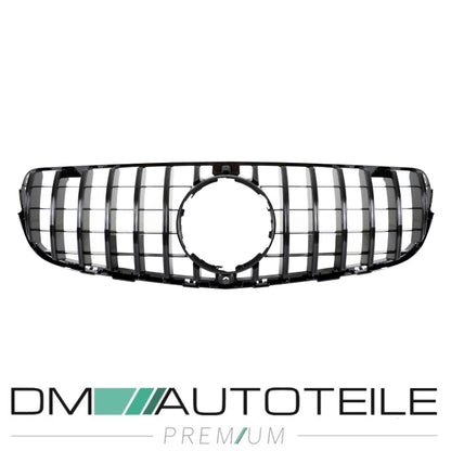 Sport-Kühlergrill für Panamericana GT schwarz glanz für Kamera passend für Mercedes GLC X253 Bj ab 2015