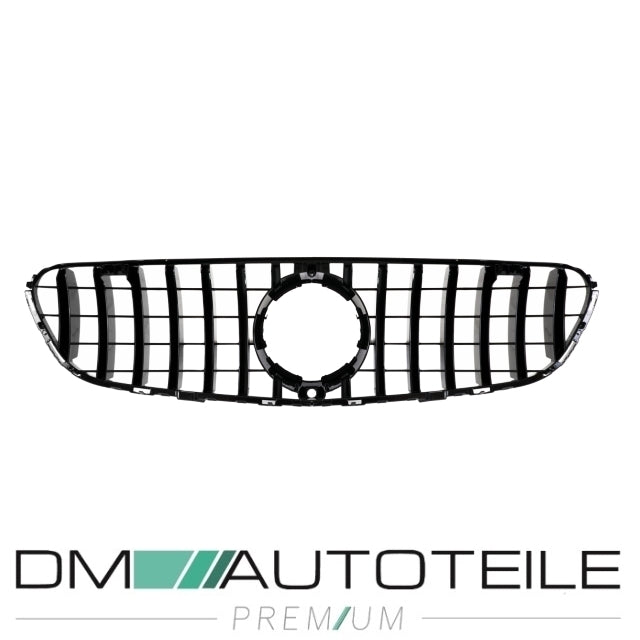Sport-Kühlergrill für Panamericana GT schwarz glanz für Kamera passend für Mercedes GLC X253 Bj ab 2015