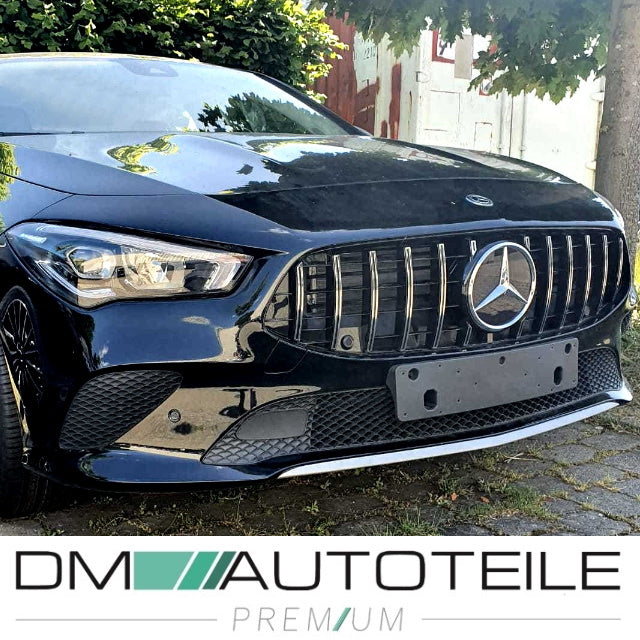 GT Sport- Panamericana Kühlergrill Schwarz Chrom passt für Mercedes CLA W118 ab 2019 für PDC ohne Kamera