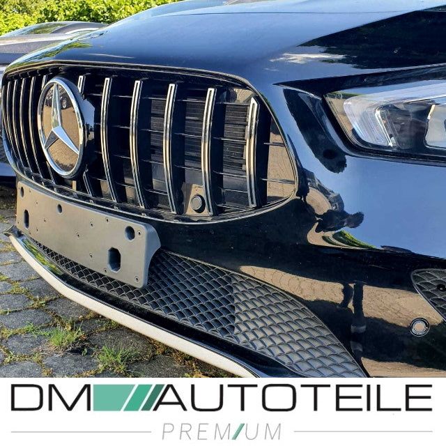 GT Sport- Panamericana Kühlergrill Schwarz Chrom passt für Mercedes CLA W118 ab 2019 für PDC ohne Kamera