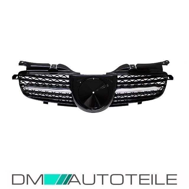 Kühlergrill Wabendesign Glanz Schwarz + Chromleiste passend für Mercedes SLK R170 98-04 im R171 Design